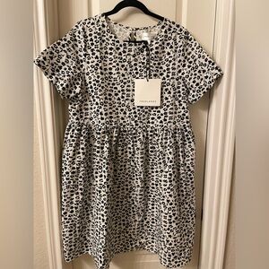 Tradlands NICO DRESS PETITES FLEURS PRINT Medium NWT black and white